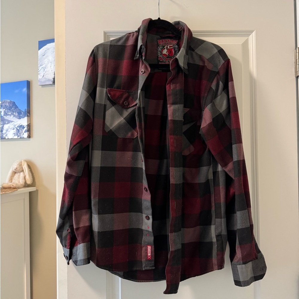 Brixton Red and Black Plaid Shirt